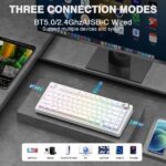 AULA F75 75% Wireless Trio Mode Mechanical Gaming Keyboard With Knob | White Contour, Star-Vector (Seiya) Switch (F75WCS) - Image 7
