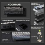 AULA F75 Max Side-Engraved Keycaps Wireless 3 in 1 Mechanical Gaming Keyboard with Screen & Knob | Gradient Gray, Reaper Switch (F75MaxGrR) - Image 2
