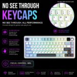 AULA F75 Max Wireless 3 in 1 Mechanical Gaming Keyboard with Screen & Knob | Ice Blue, Reaper Switch (F75MaxIUR) - Image 3