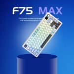 AULA F75 Max Wireless 3 in 1 Mechanical Gaming Keyboard with Screen & Knob | Ice Blue, Reaper Switch (F75MaxIUR) - Image 2