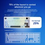 AULA F75 Max Wireless 3 in 1 Mechanical Gaming Keyboard with Screen & Knob | Ice Blue, Reaper Switch (F75MaxIUR) - Image 10