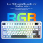 AULA F75 Max Wireless 3 in 1 Mechanical Gaming Keyboard with Screen & Knob | Ice Blue, Reaper Switch (F75MaxIUR) - Image 4