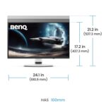 BenQ MOBIUZ EX271UZ 27” 4K UHD 4th Gen QD-OLED 240Hz Gaming Monitor| 0.03ms GtG|HDMI 2.0, DP 1.4|USB-C(90W)|99% DCI-P3|AMD FreeSync Premium Pro|KVM|Game Art Mode|Height,Swivel, Tilt Adjustable(White) - Image 7