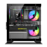 Ant Value CV200 Mid-Tower (M-ATX/M-ITX) Gaming Cabinet Black 3x120mm Fans - Image 4