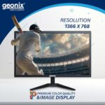 GEONIX PC Monitor (47 cm/18.5 Inch) | Resolution 1366 x 768 | Display Output-VGA & HDMI | LED Display | Power Consumption 21W (Max) | 3 Years Warranty - Image 4