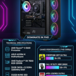 AR UltraForge PRO Pre build Gaming PC | AMD Ryzen 5 5500 Processor | A520M-K Motherboard | RX 7600 8GB Graphics Card | 32GB 16GB x 2 DDR4 RAM 3200Mhz | 512GB NVME SSD | 650W Power Supply | 4 fan RGB Cabinet