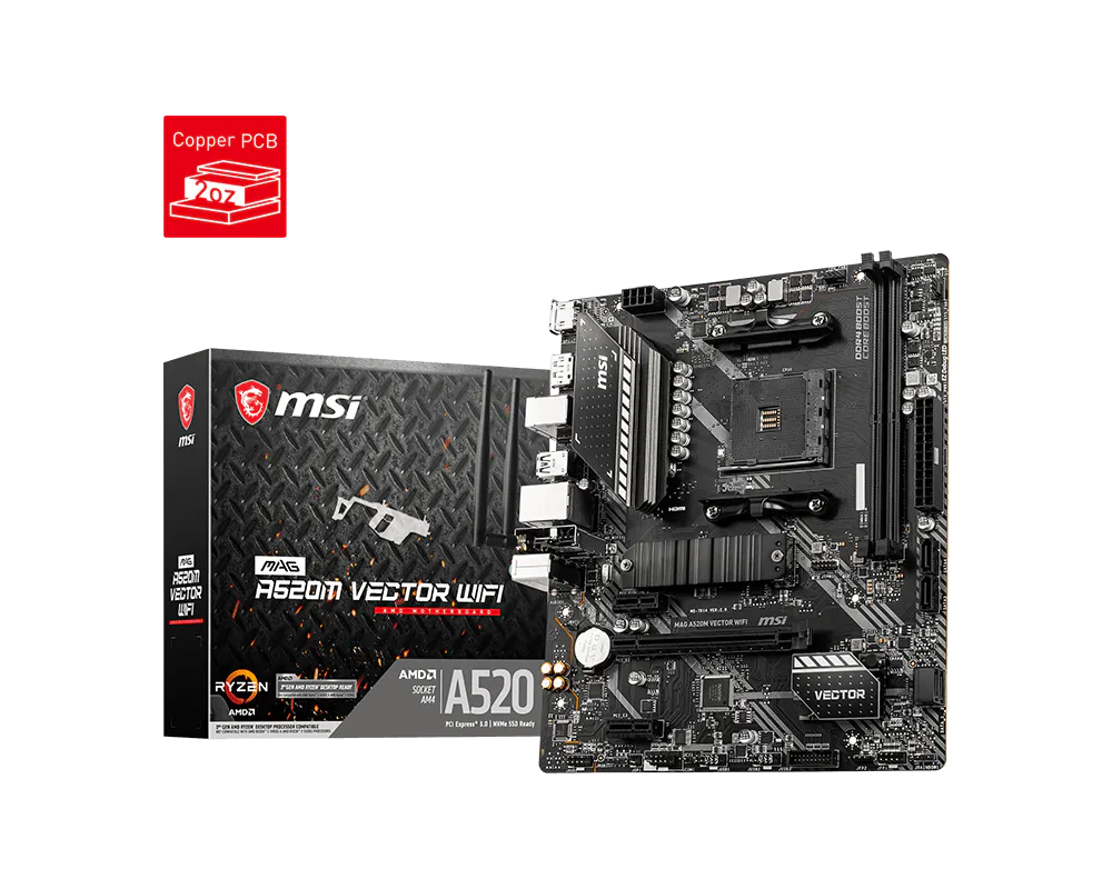 MSI MAG A520M Vector WiFi Motherboard MSI MAG A520M Vector WiFi Motherboard