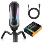 Cosmic Byte Odyssey USB Gaming Cardioid Condensor Microphone with RGB Effects and Touch Button (Black/Silver) - Image 3