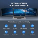 Geonix 14" Tri-Screen Portable Monitor – Foldable 1080p Display Extender for 14–17" Laptops, USB-C & Mini HDMI, HDR, Kickstand, Dual Screen, Compatible with Windows - Image 6