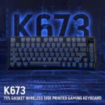 Redragon Ucal Pro K673 Pro - 75% Wired + 2.4Ghz + BT Mechanical Keyboard (Concrete Jungle) - Image 2