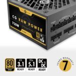 Circle CG RAW Power 750 Watt Fully Modular Power Supply, 80+ Gold, ATX 3.1 & PCIe 5.1 Ready, Braided Cables, 120mm Silent FDB Fan, 7-Year Warranty - Image 2